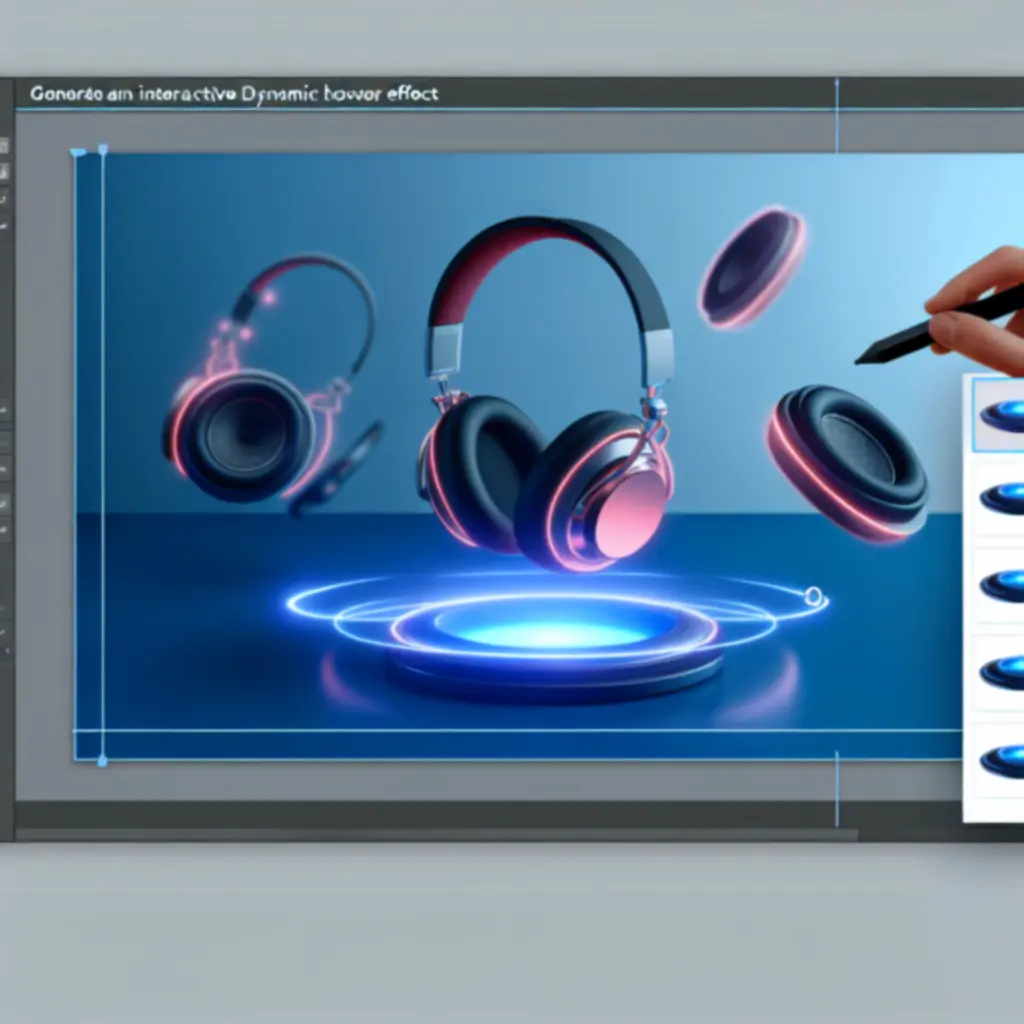 Prezentacja interfejsu z dynamicznymi efektami hover