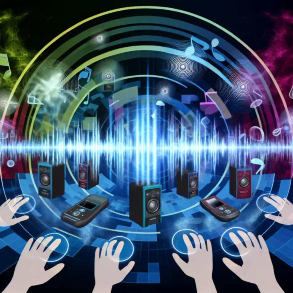 Panel interaktywnych dem dźwięku z nowoczesnym interfejsem