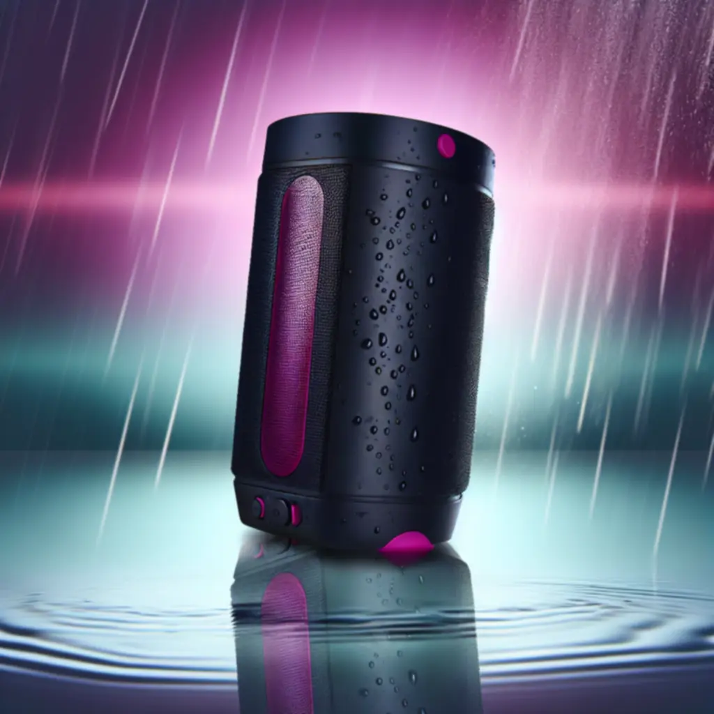 Głośnik SD Pulse Pro – przenośny głośnik premium, wodoodporny IP67, kolor czarny z magentą